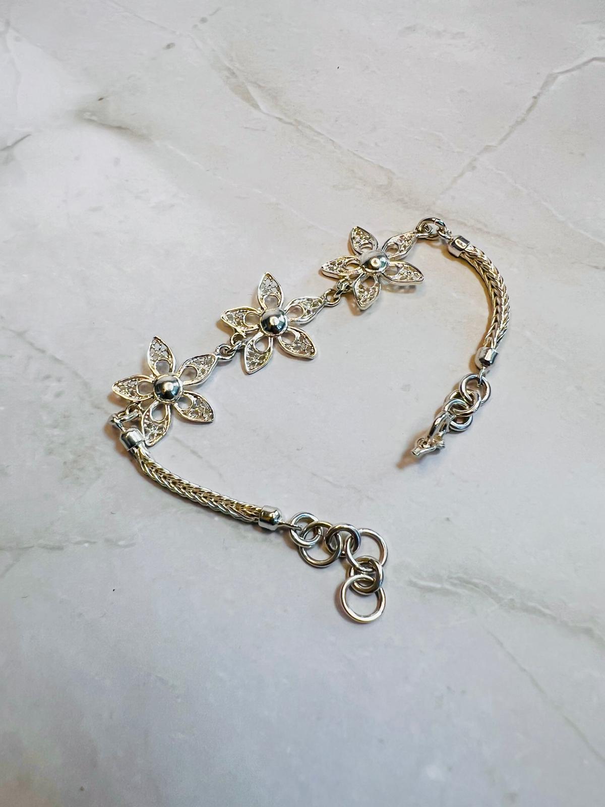 Floral Bloom 950 Silver Bracelet