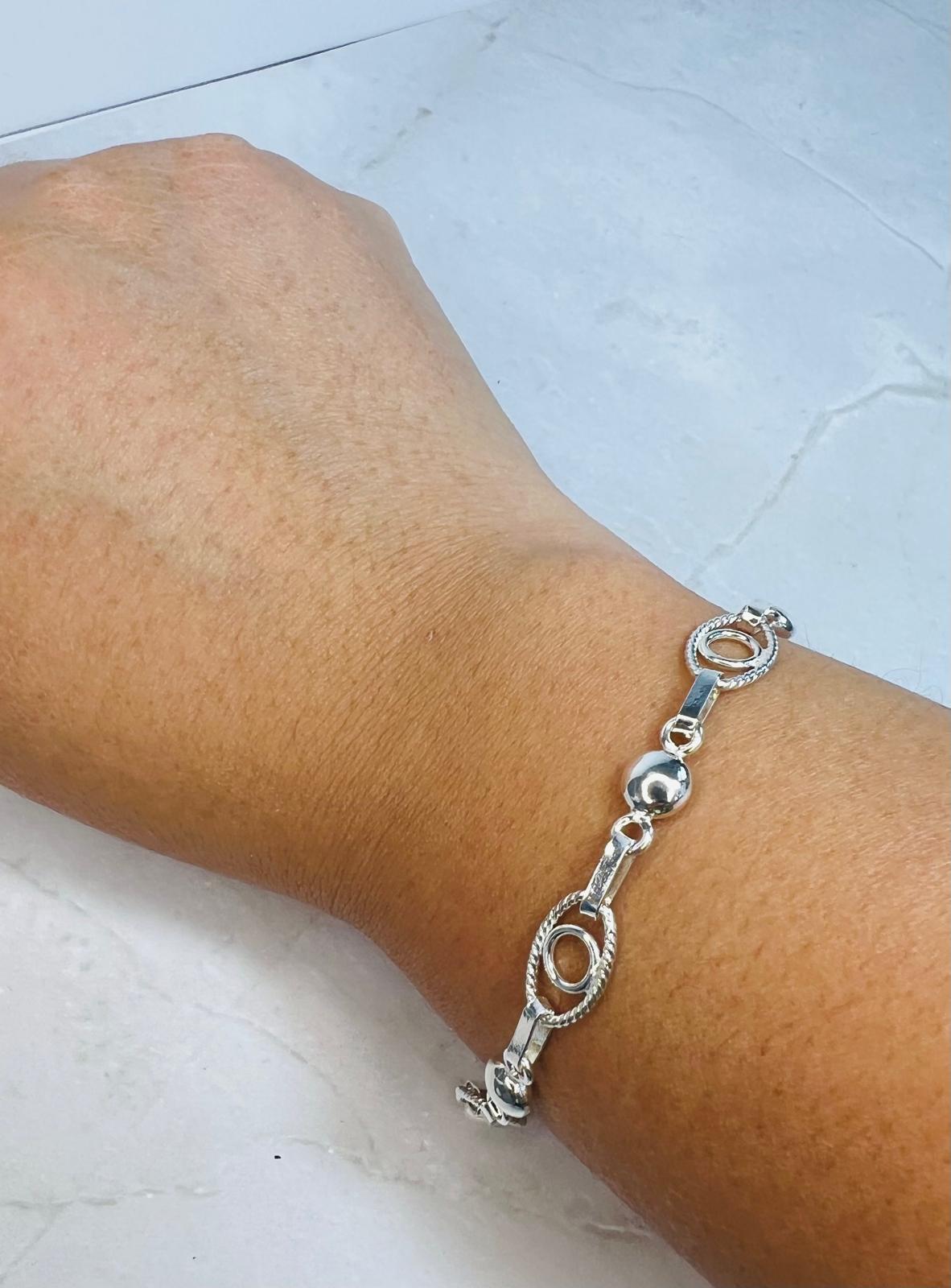 Evil Eye–Inspired 950 Silver Bracelet