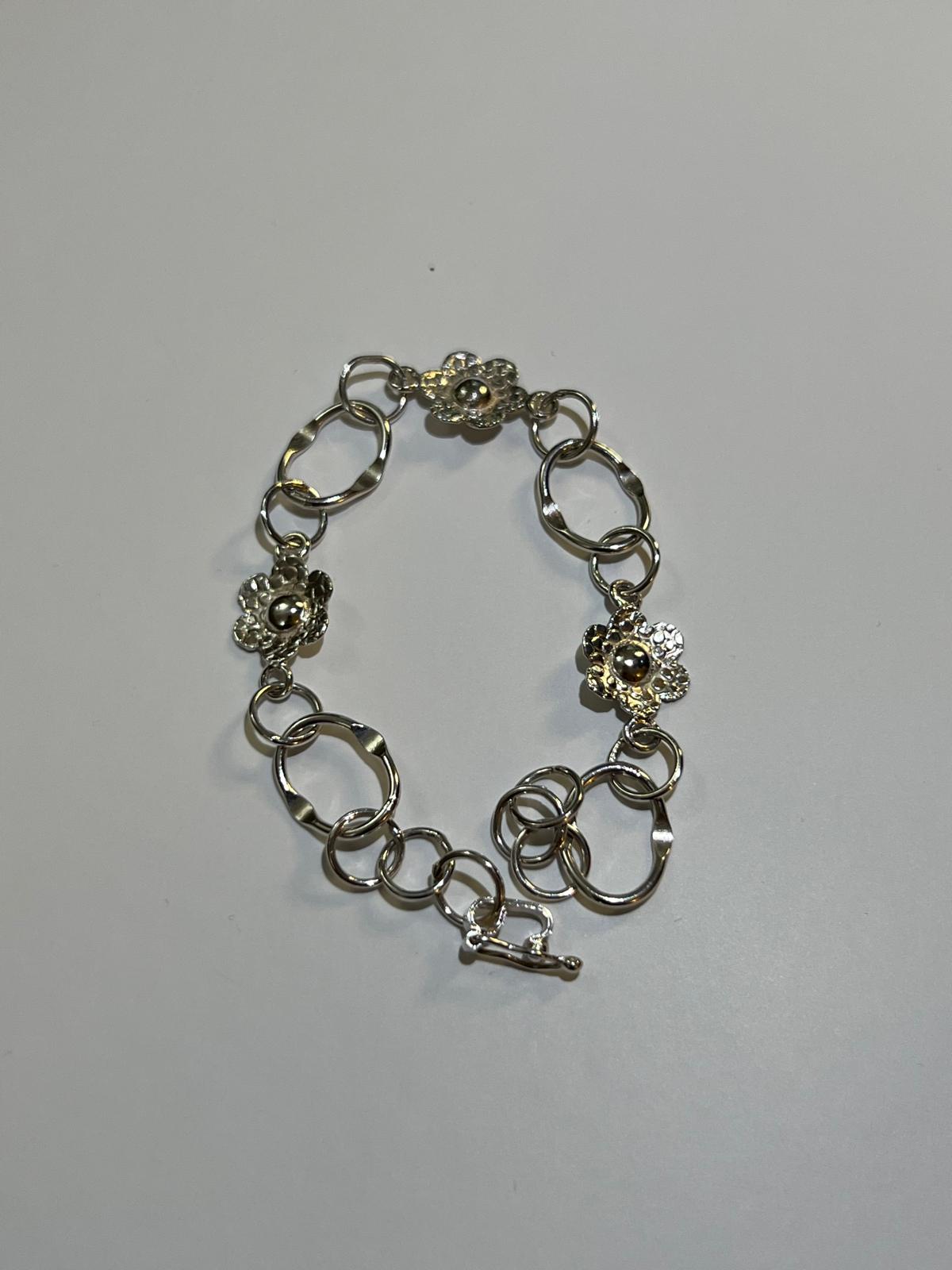 Floral Bloom 950 Silver Bracelet