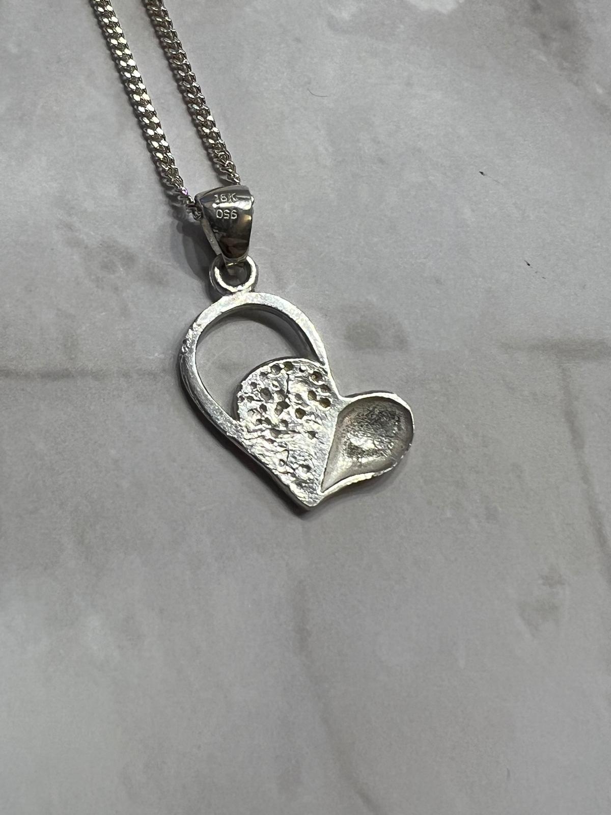Two-Tone Heart Necklace – Silver & 18K Gold