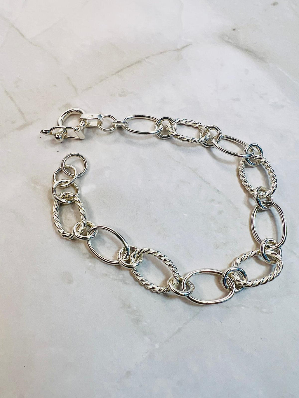 Elegant Rope-Textured Silver Bracelets