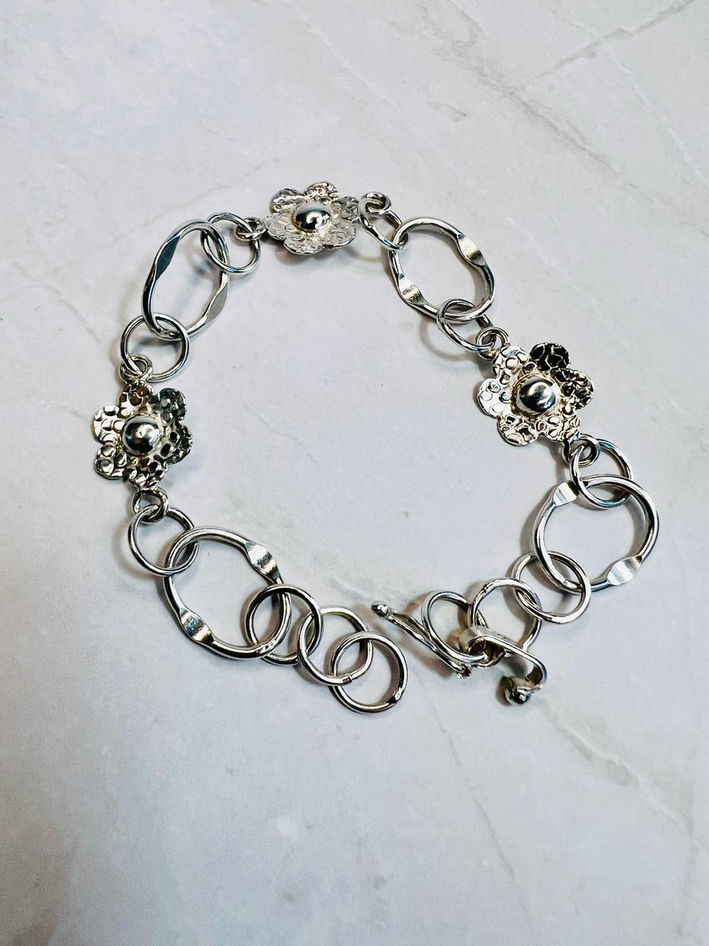 Floral Bloom 950 Silver Bracelet