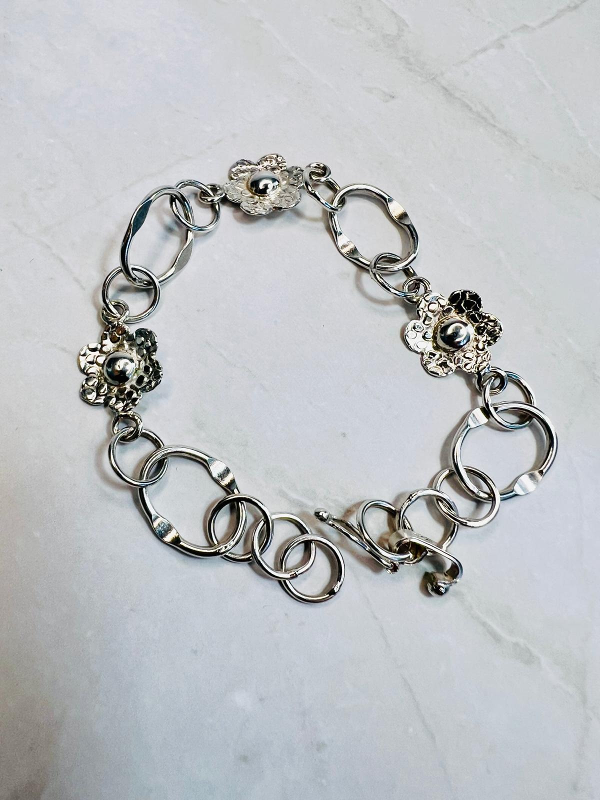 Floral Bloom 950 Silver Bracelet