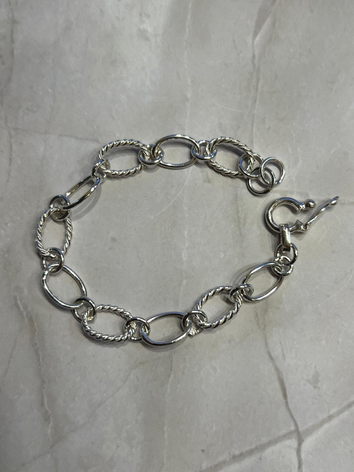 Elegant Rope-Textured Silver Bracelets