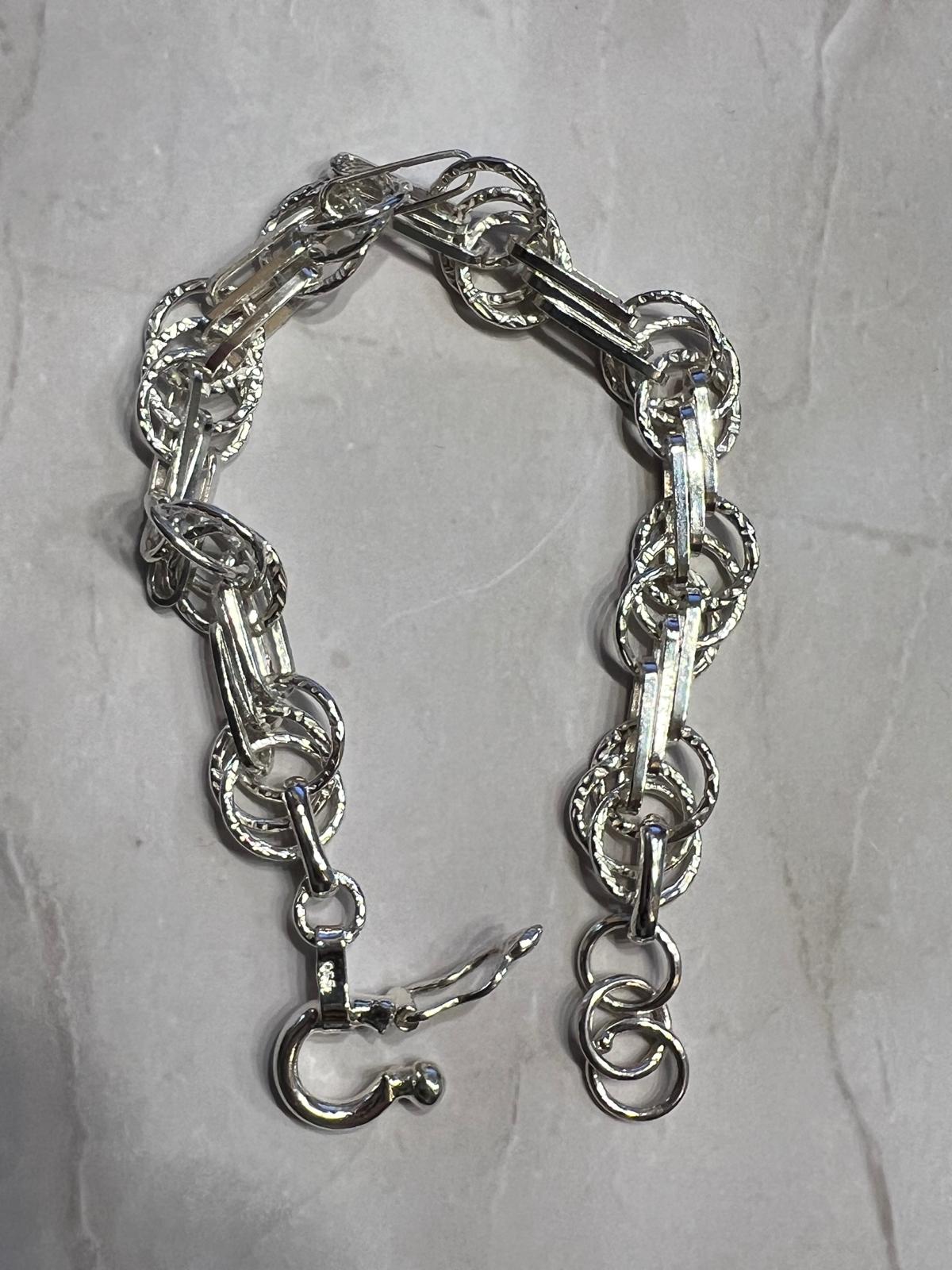 Elegant Rope-Textured Silver Bracelets