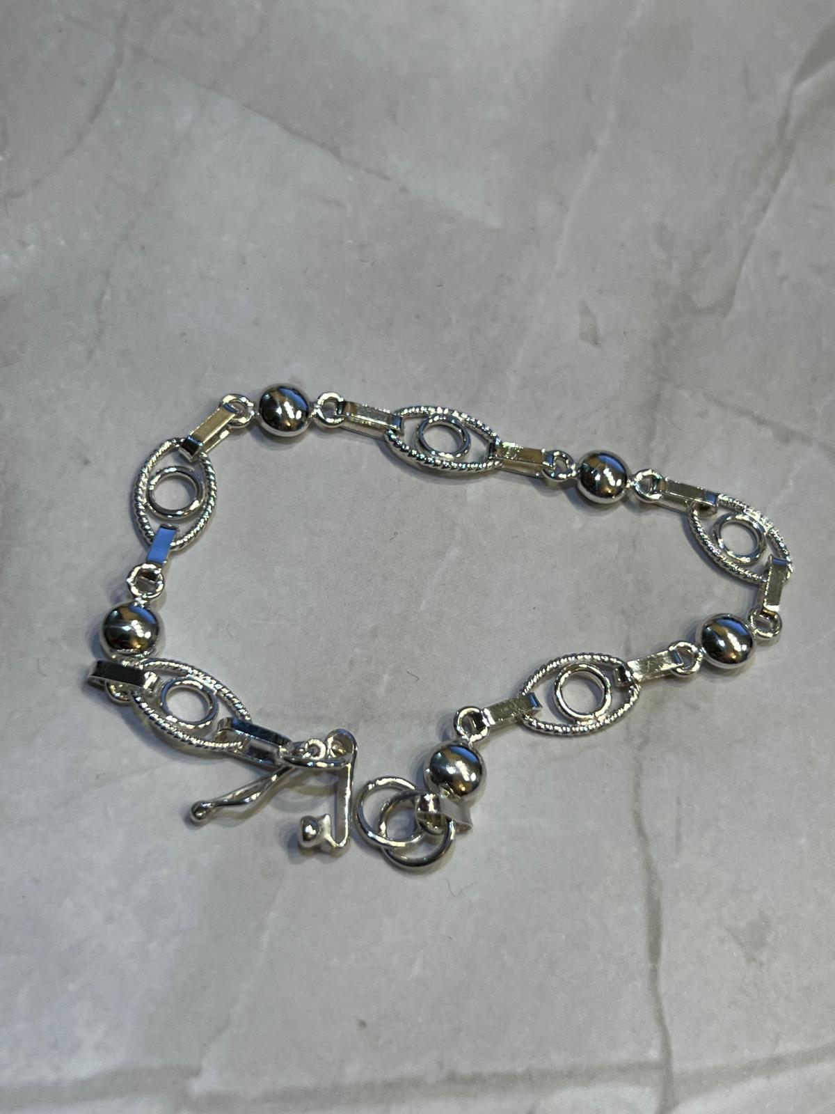 Evil Eye–Inspired 950 Silver Bracelet