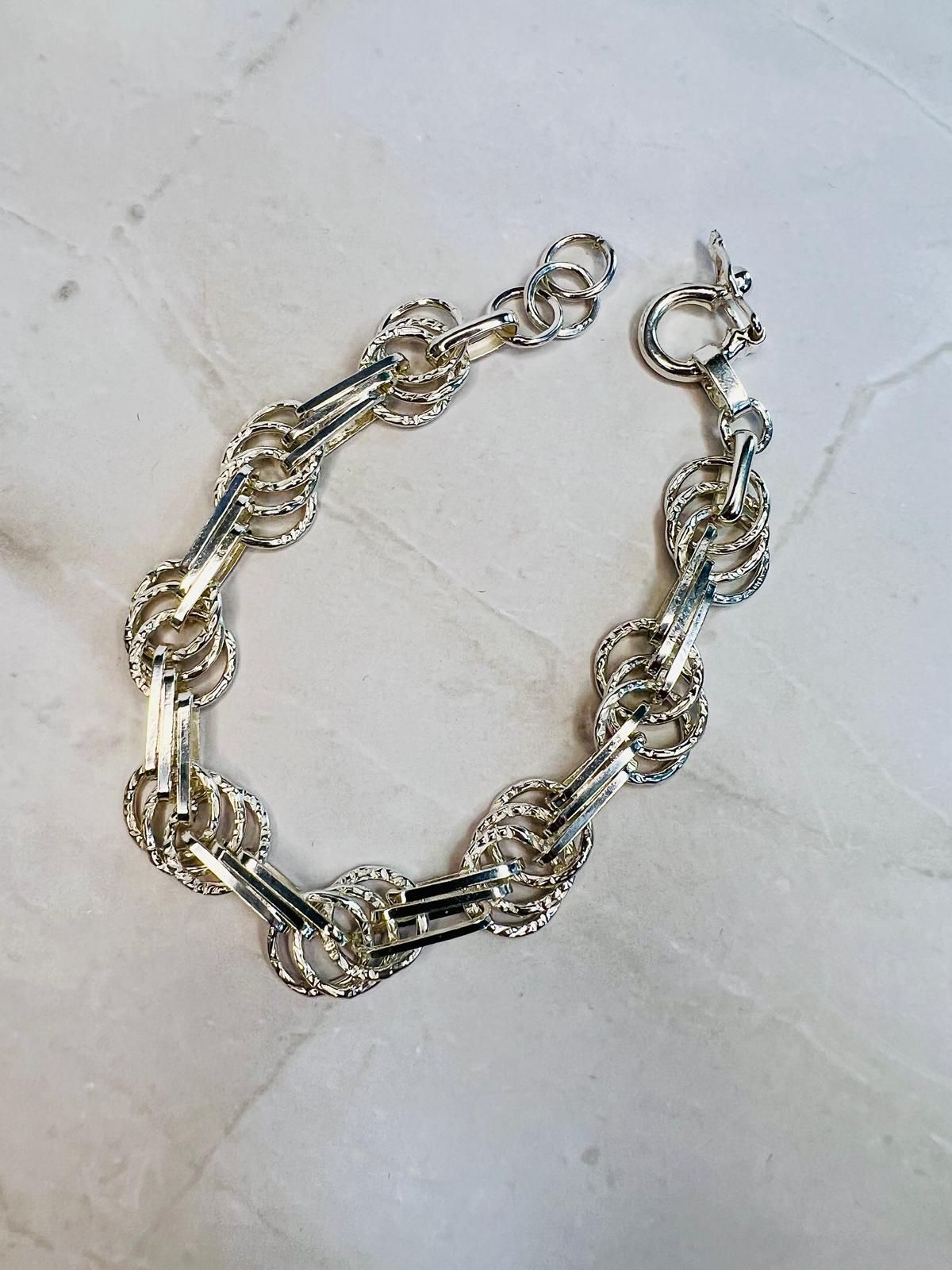 Elegant Rope-Textured Silver Bracelets