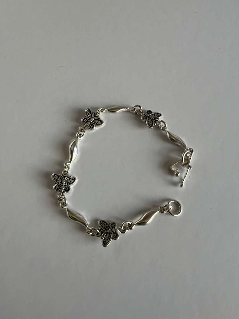 Butterfly Charm Silver Bracelet