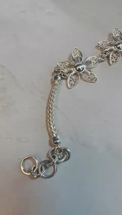 Floral Bloom 950 Silver Bracelet