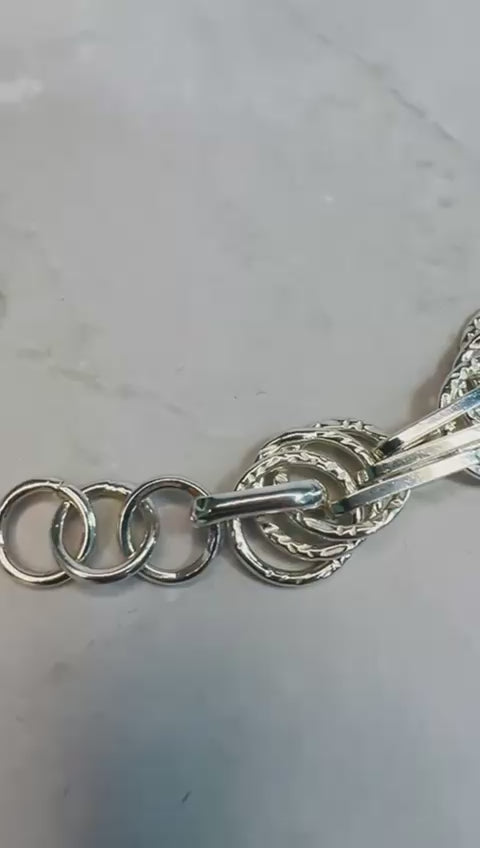 Elegant Rope-Textured Silver Bracelets