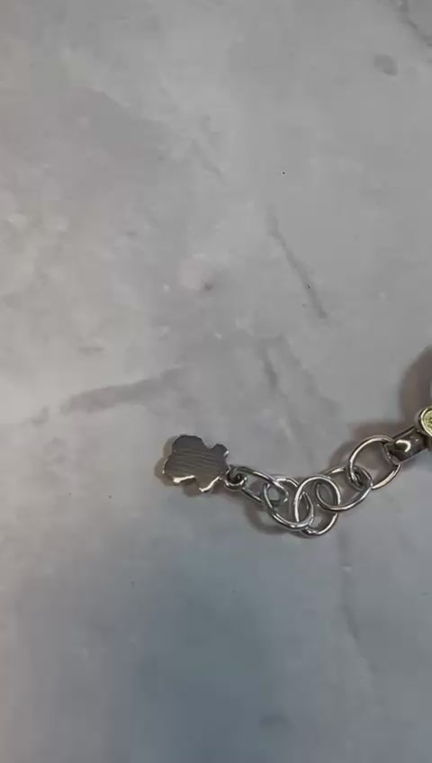 Elegant Oval Link Design - Sterling Silver Bracelet with 18K Gold Accents