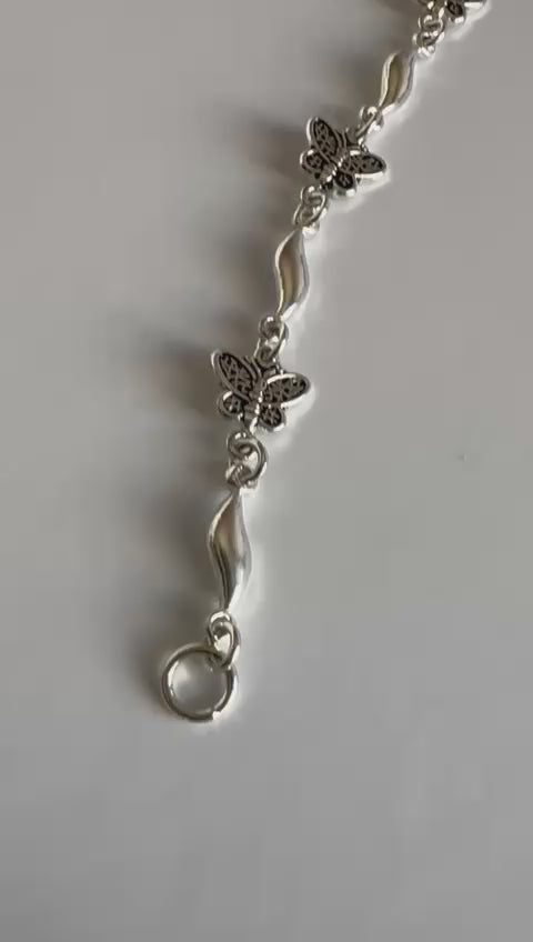 Butterfly Charm Silver Bracelet